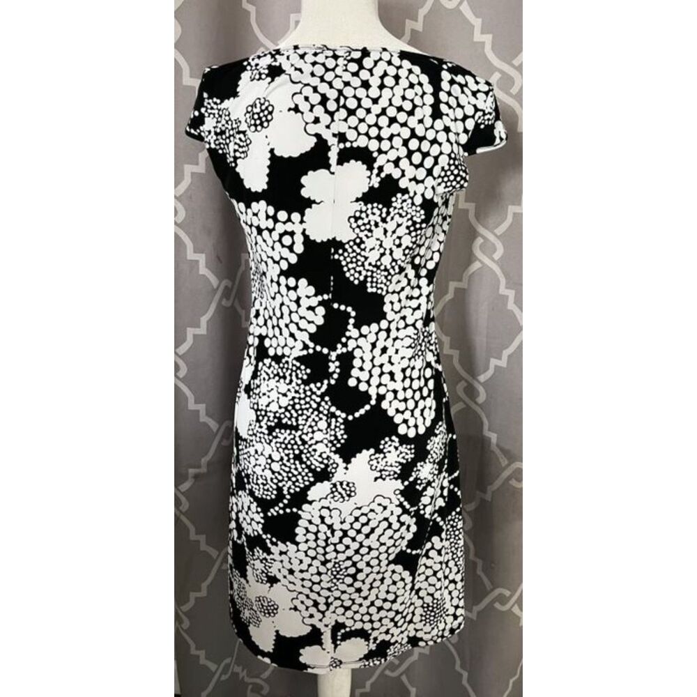 Laundry By Shelli Segal Black White Floral Dress Size 4